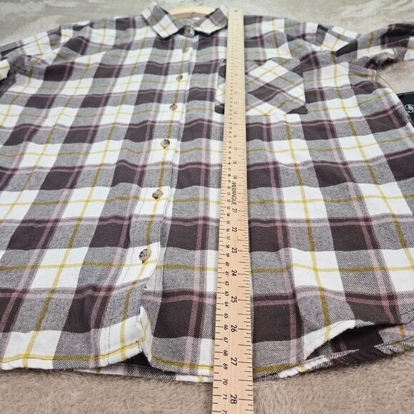 NWT Volcom Plaid To Meet U Long Sleeve Shirt $65 Button-Down Outdoor Women's M - Picture 5 of 12